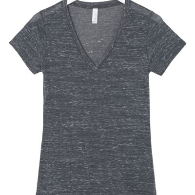 +CANVAS Ladies' Jersey Short-Sleeve Deep V-Neck Tee Thumbnail