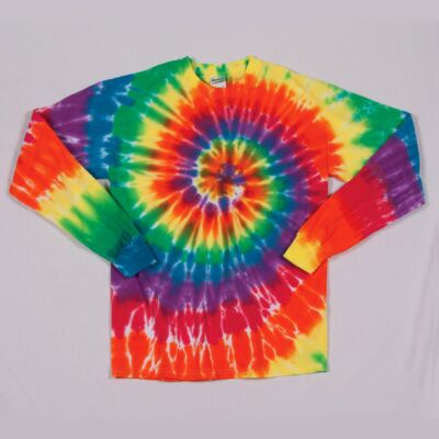 Dyenomite Adult Rainbow Spiral Long-Sleeve Tee Thumbnail
