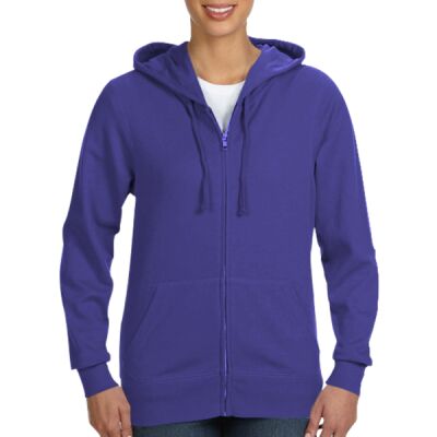 LA T Ladies Lightweight French Terry Zip Front Hoodie Thumbnail