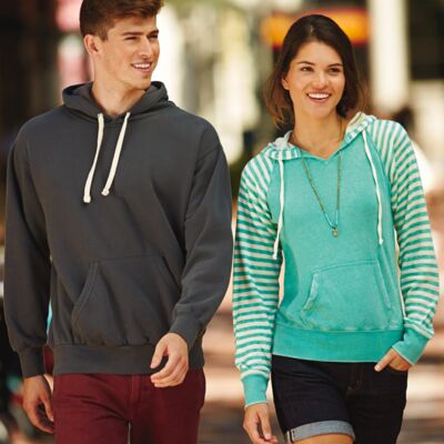 Ladies' Angel Fleece Sanded Piper Striped Hooded Pullover Thumbnail